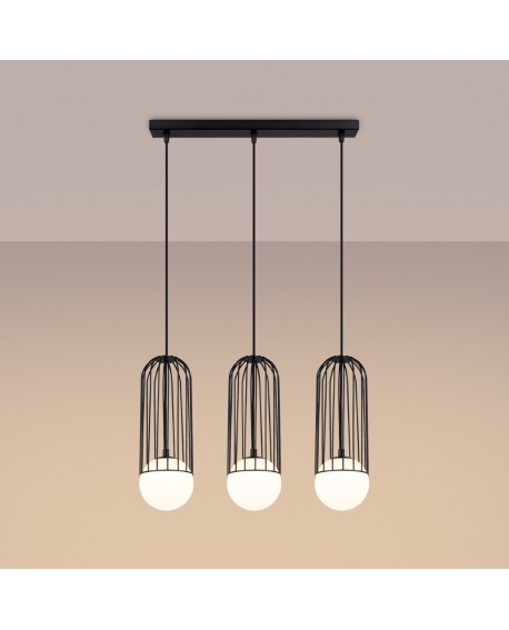 Lampa wisząca BRINA 3L czarna Sollux SL.1334