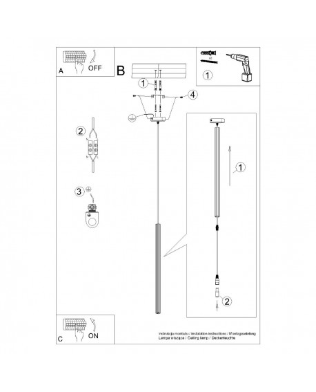 Lampa wisząca ARCHE 1 złota Sollux SL.1339