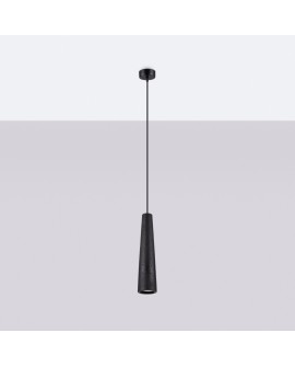 Lampa wisząca ELECTRA czarna beton Sollux SL.1355