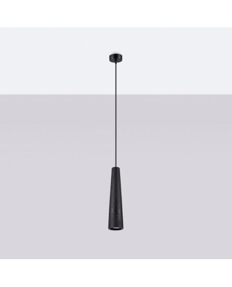 Lampa wisząca ELECTRA czarna beton Sollux SL.1355