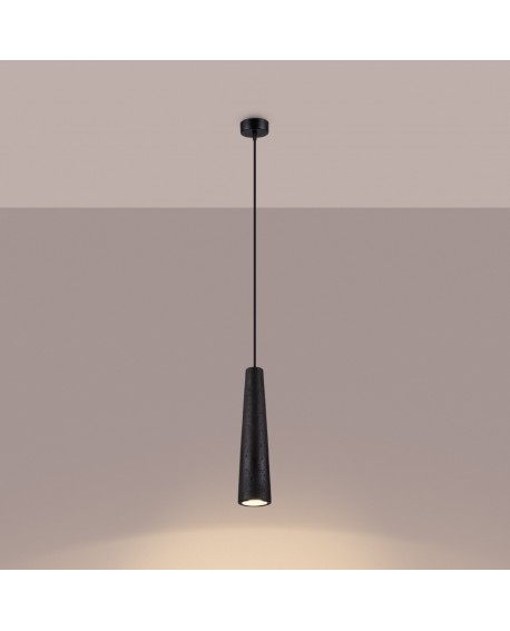 Lampa wisząca ELECTRA czarna beton Sollux SL.1355