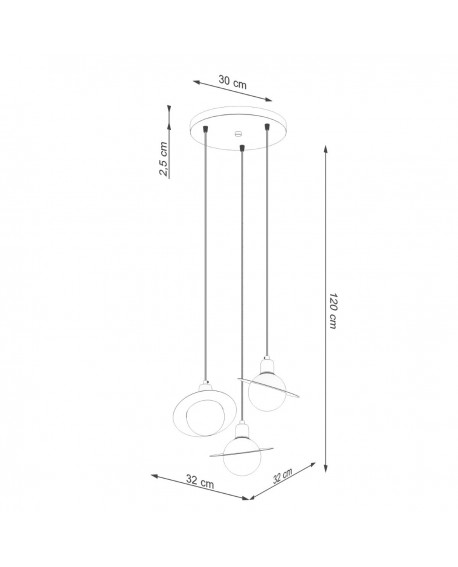 Lampa wisząca HYPERION 3P biały Sollux SL.1357