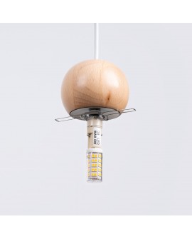 Lampa wisząca PEKKA 3P biała/naturalne drewno Sollux SL.1391