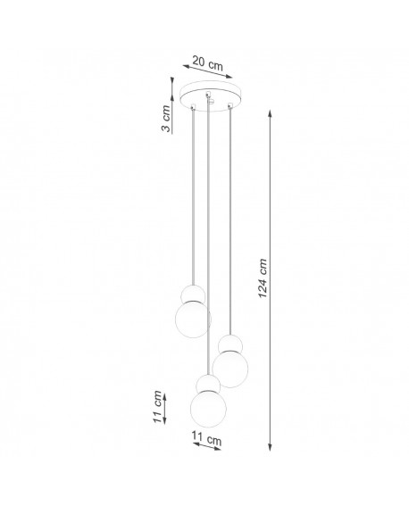 Lampa wisząca PEKKA 3P biała/naturalne drewno Sollux SL.1391