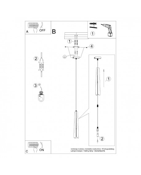 Lampa wisząca PRYSM 1 czarna Sollux SL.1400