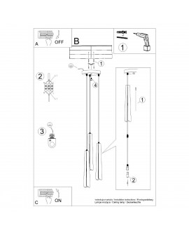 Lampa wisząca PRYSM 3P czarna Sollux SL.1401