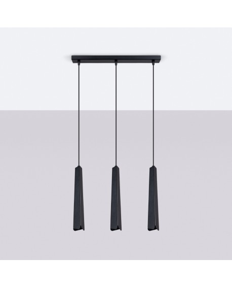 Lampa wisząca PRYSM 3L czarna Sollux SL.1402