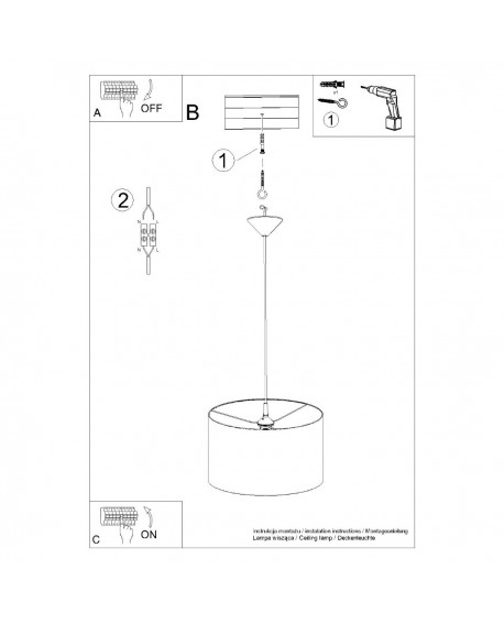 Lampa wisząca NOVA 40 czarna Sollux SL.1406