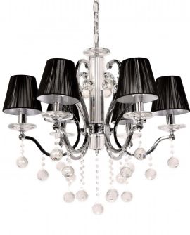 KLASYCZNY ŻYRANDOL KRYSZTAŁOWY CZARNA BELLISICA W6