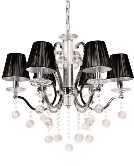 KLASYCZNY ŻYRANDOL KRYSZTAŁOWY CZARNA BELLISICA W6