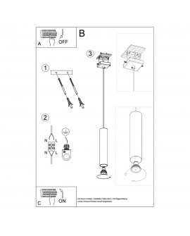 Lampa wisząca LAGOS 1 zielona oliwka Sollux SL.1484