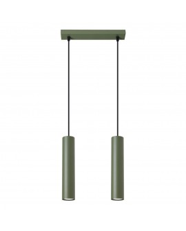 Lampa wisząca LAGOS 2 zielona oliwka Sollux SL.1485