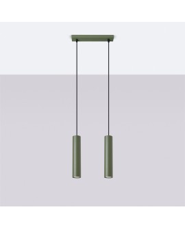 Lampa wisząca LAGOS 2 zielona oliwka Sollux SL.1485