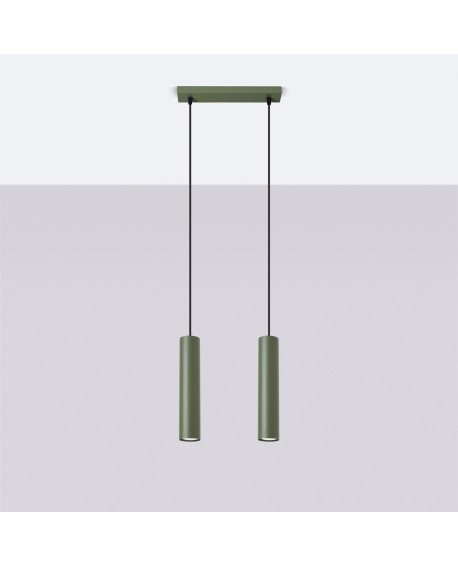 Lampa wisząca LAGOS 2 zielona oliwka Sollux SL.1485