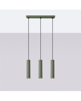 Lampa wisząca LAGOS 3L zielona oliwka Sollux SL.1486