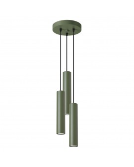 Lampa wisząca LAGOS 3P zielona oliwka Sollux SL.1487