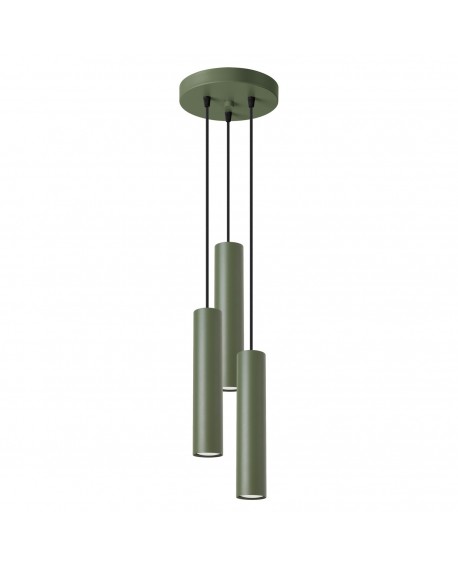 Lampa wisząca LAGOS 3P zielona oliwka Sollux SL.1487