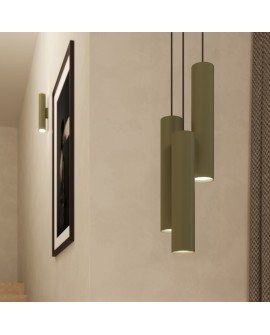 Lampa wisząca LAGOS 3P zielona oliwka Sollux SL.1487