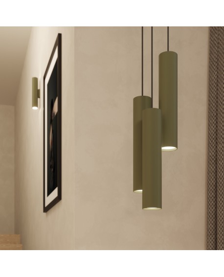 Lampa wisząca LAGOS 3P zielona oliwka Sollux SL.1487