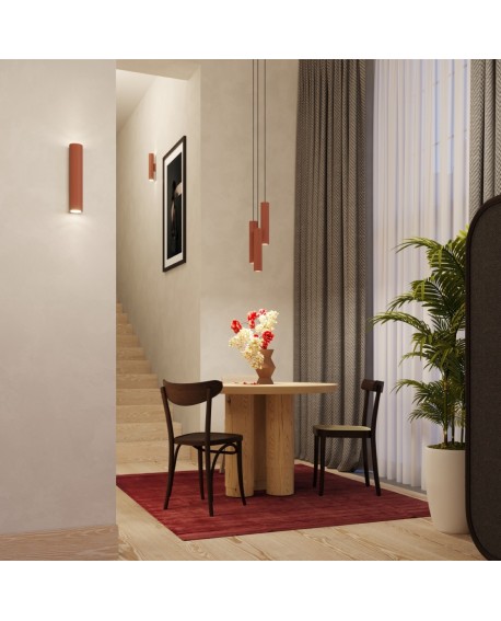 Lampa wisząca LAGOS 2 ochra czerwona Sollux SL.1490