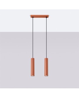 Lampa wisząca LAGOS 2 ochra czerwona Sollux SL.1490