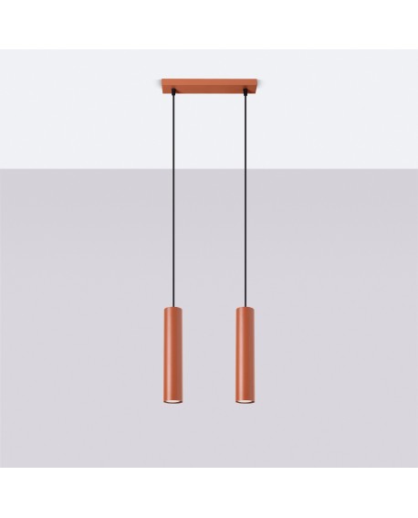 Lampa wisząca LAGOS 2 ochra czerwona Sollux SL.1490