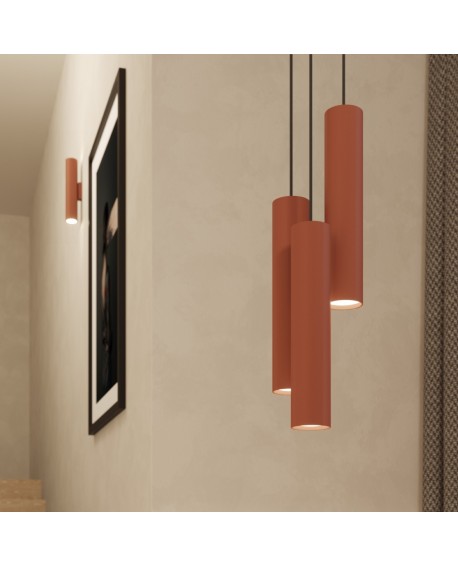 Lampa wisząca LAGOS 3L ochra czerwona Sollux SL.1491