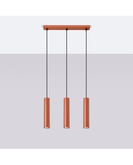 Lampa wisząca LAGOS 3L ochra czerwona Sollux SL.1491