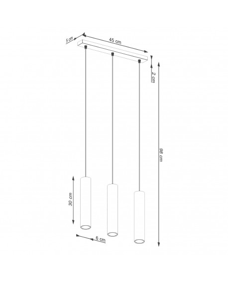 Lampa wisząca LAGOS 3L ochra czerwona Sollux SL.1491