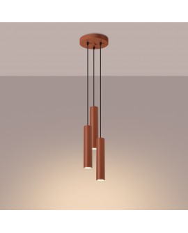 Lampa wisząca LAGOS 3P ochra czerwona Sollux SL.1492