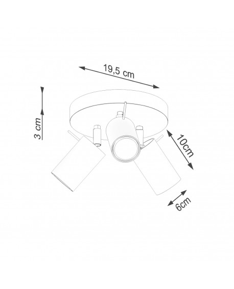Plafon RING 3P zielony oliwkowy Sollux SL.1503