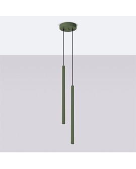 Lampa wisząca PASTELO 2 zielona oliwka Sollux SL.1519