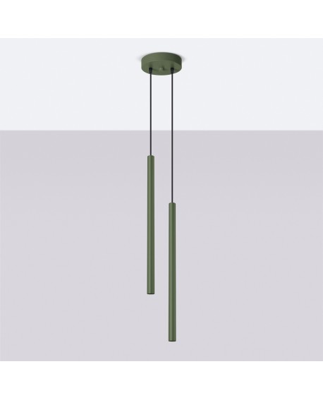 Lampa wisząca PASTELO 2 zielona oliwka Sollux SL.1519