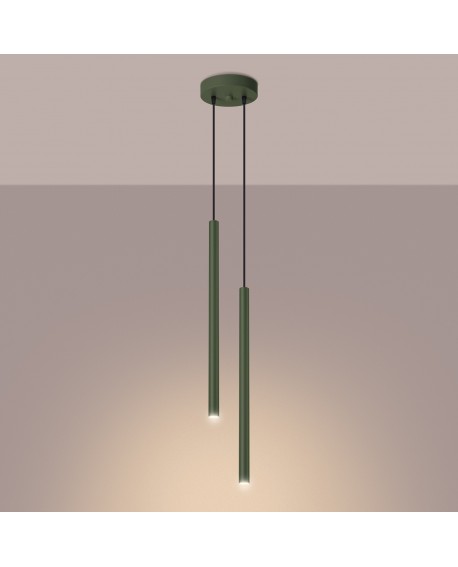 Lampa wisząca PASTELO 2 zielona oliwka Sollux SL.1519