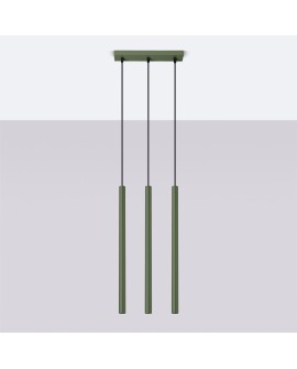 Lampa wisząca PASTELO 3 zielona oliwka Sollux SL.1520