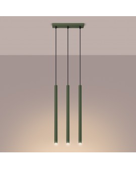 Lampa wisząca PASTELO 3 zielona oliwka Sollux SL.1520