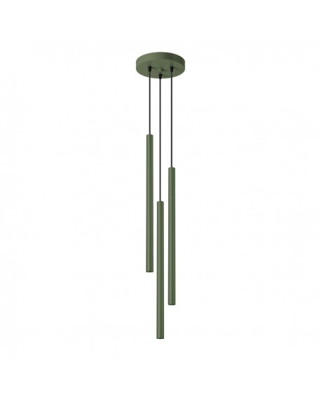 Lampa wisząca PASTELO 3P zielona oliwka Sollux SL.1521