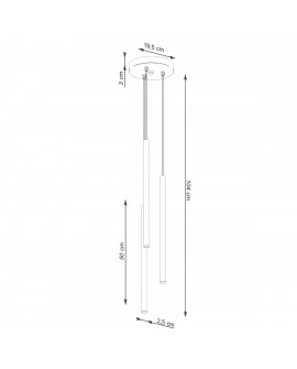 Lampa wisząca PASTELO 3P zielona oliwka Sollux SL.1521