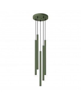 Lampa wisząca PASTELO 5P zielona oliwka Sollux SL.1522