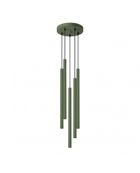 Lampa wisząca PASTELO 5P zielona oliwka Sollux SL.1522
