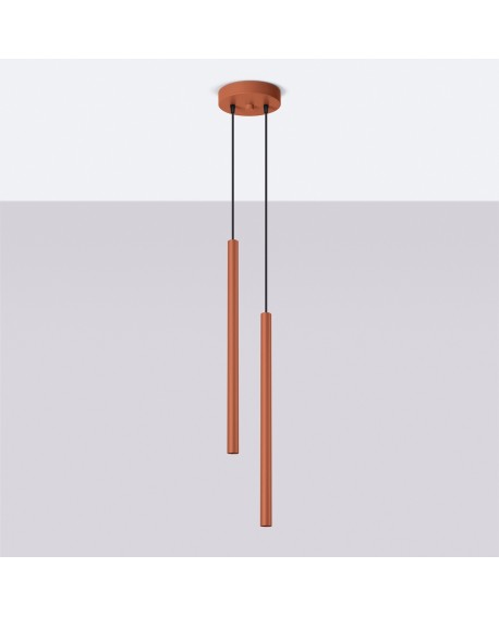 Lampa wisząca PASTELO 2 ochra czerwona Sollux SL.1525