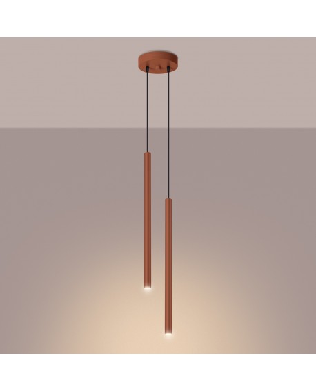 Lampa wisząca PASTELO 2 ochra czerwona Sollux SL.1525