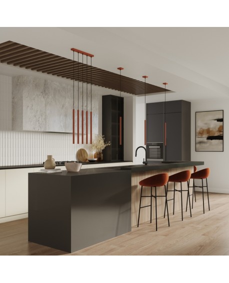 Lampa wisząca PASTELO 3 ochra czerwona Sollux SL.1526
