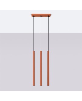 Lampa wisząca PASTELO 3 ochra czerwona Sollux SL.1526