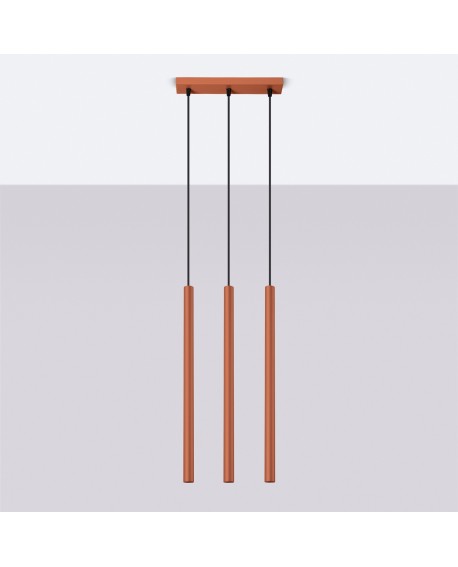 Lampa wisząca PASTELO 3 ochra czerwona Sollux SL.1526