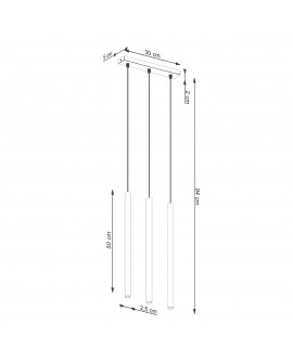 Lampa wisząca PASTELO 3 ochra czerwona Sollux SL.1526