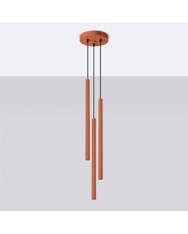 Lampa wisząca PASTELO 3P ochra czerwona Sollux SL.1527