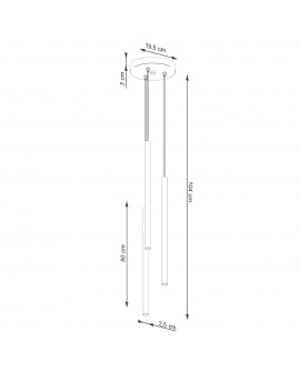 Lampa wisząca PASTELO 3P ochra czerwona Sollux SL.1527