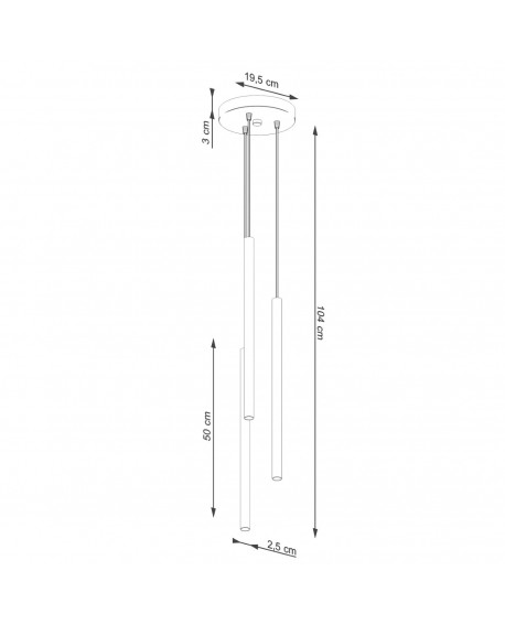 Lampa wisząca PASTELO 3P ochra czerwona Sollux SL.1527