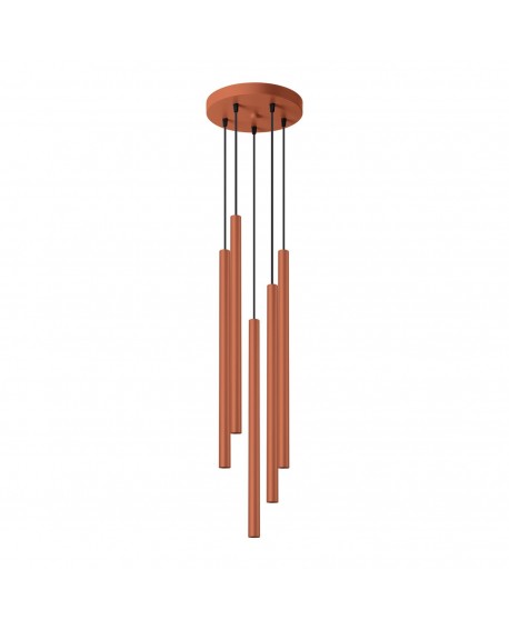 Lampa wisząca PASTELO 5P ochra czerwona Sollux SL.1528
